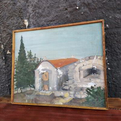 Παλαιά εκτύπωση με εκκλησία 070106
